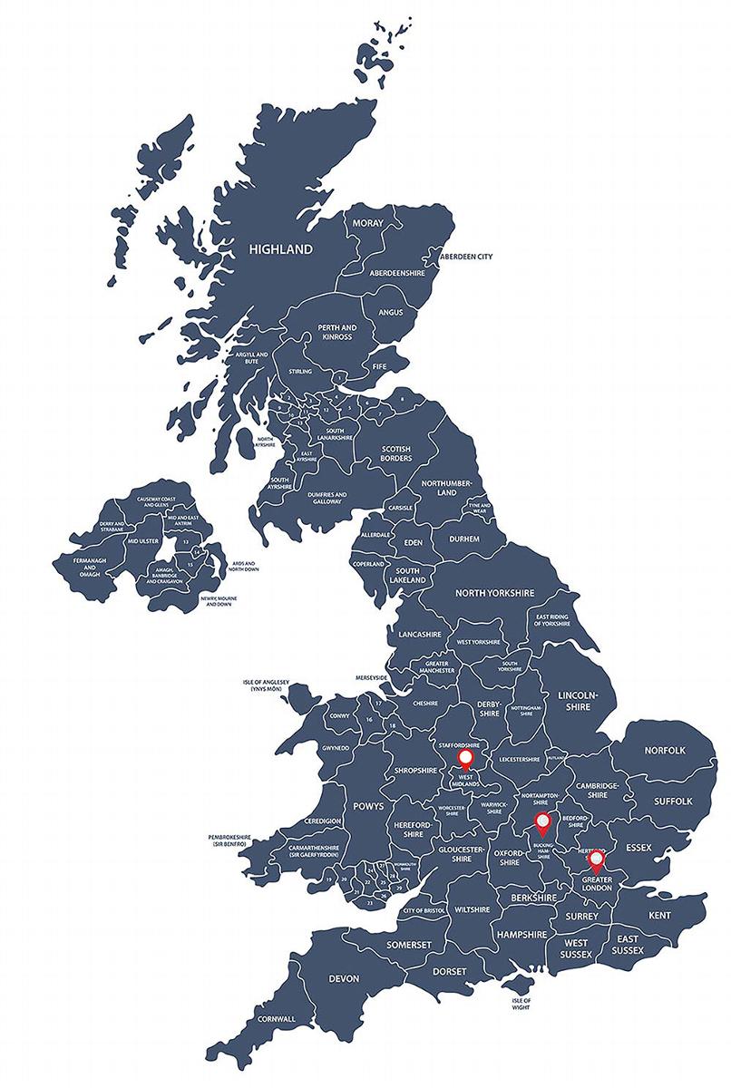 location map for where to find our Translation and Interpreting Company in the UK